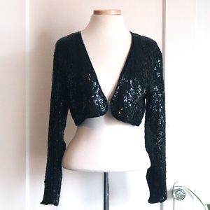 Vintage Sequined Silk Shrug